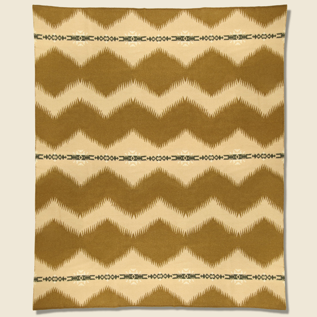 BasShu Brown Wool Jacquard Blanket