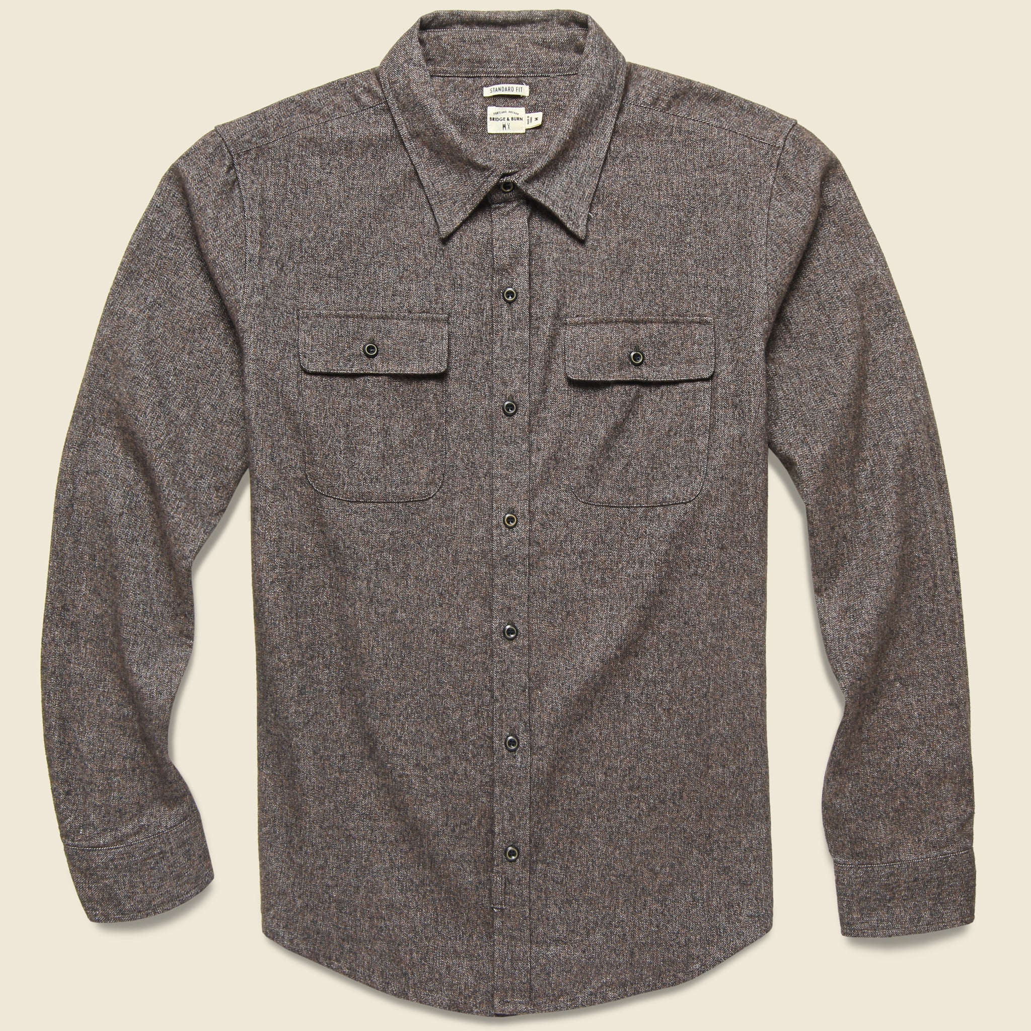 Bedford Shirt - Coffee Heather - Bridge & Burn - STAG Provisions - Tops - L/S Woven - Solid