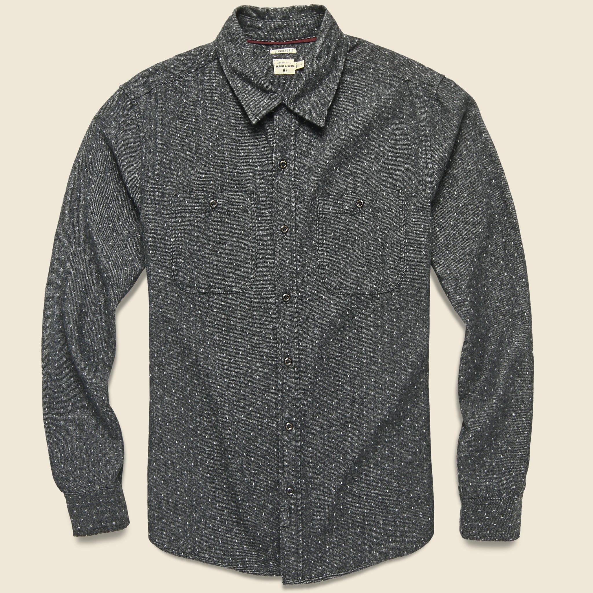 Winslow Flannel - Charcoal Polkadot - Bridge & Burn - STAG Provisions - Tops - L/S Woven - Dot