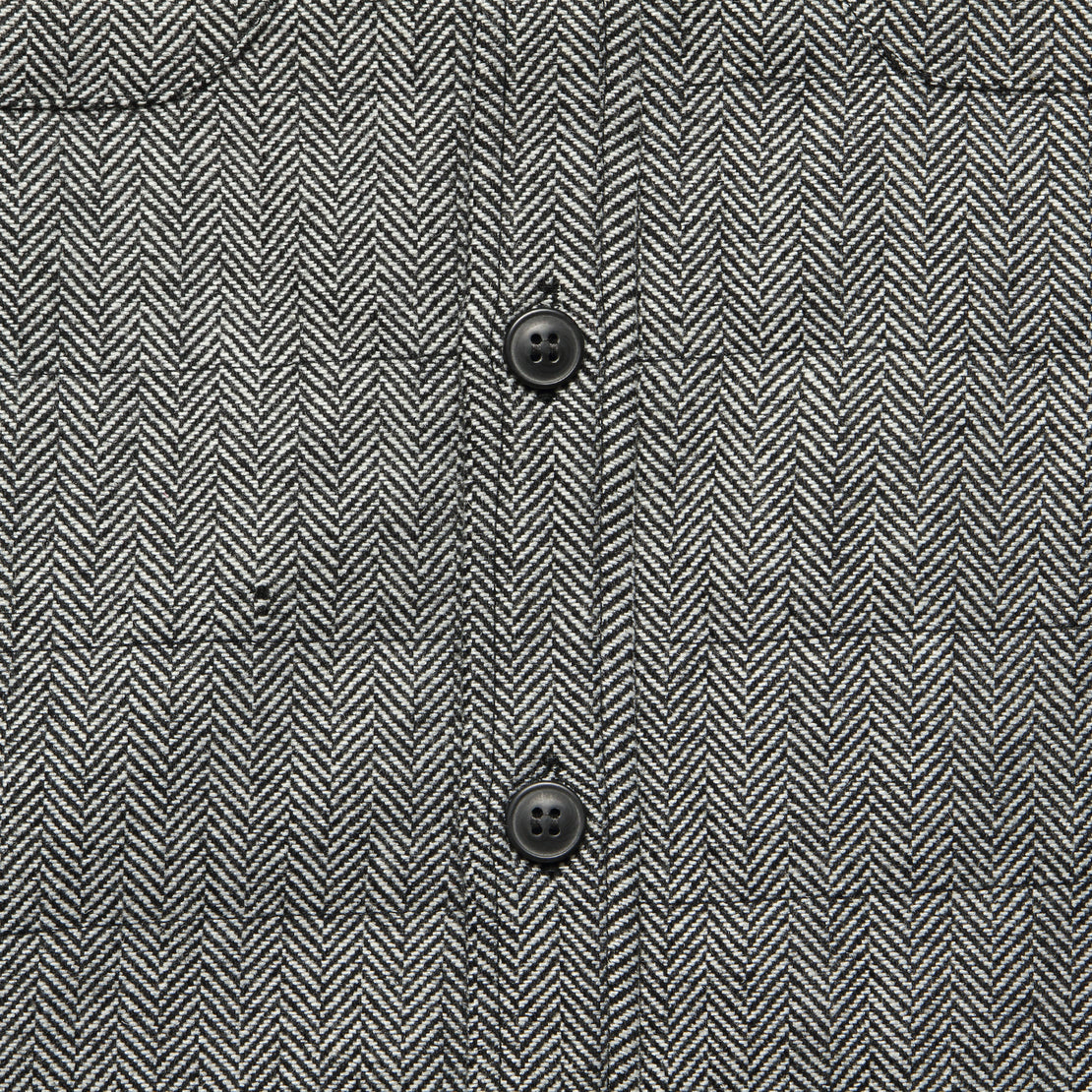 Russell Shirt Jacket - Charcoal Herringbone