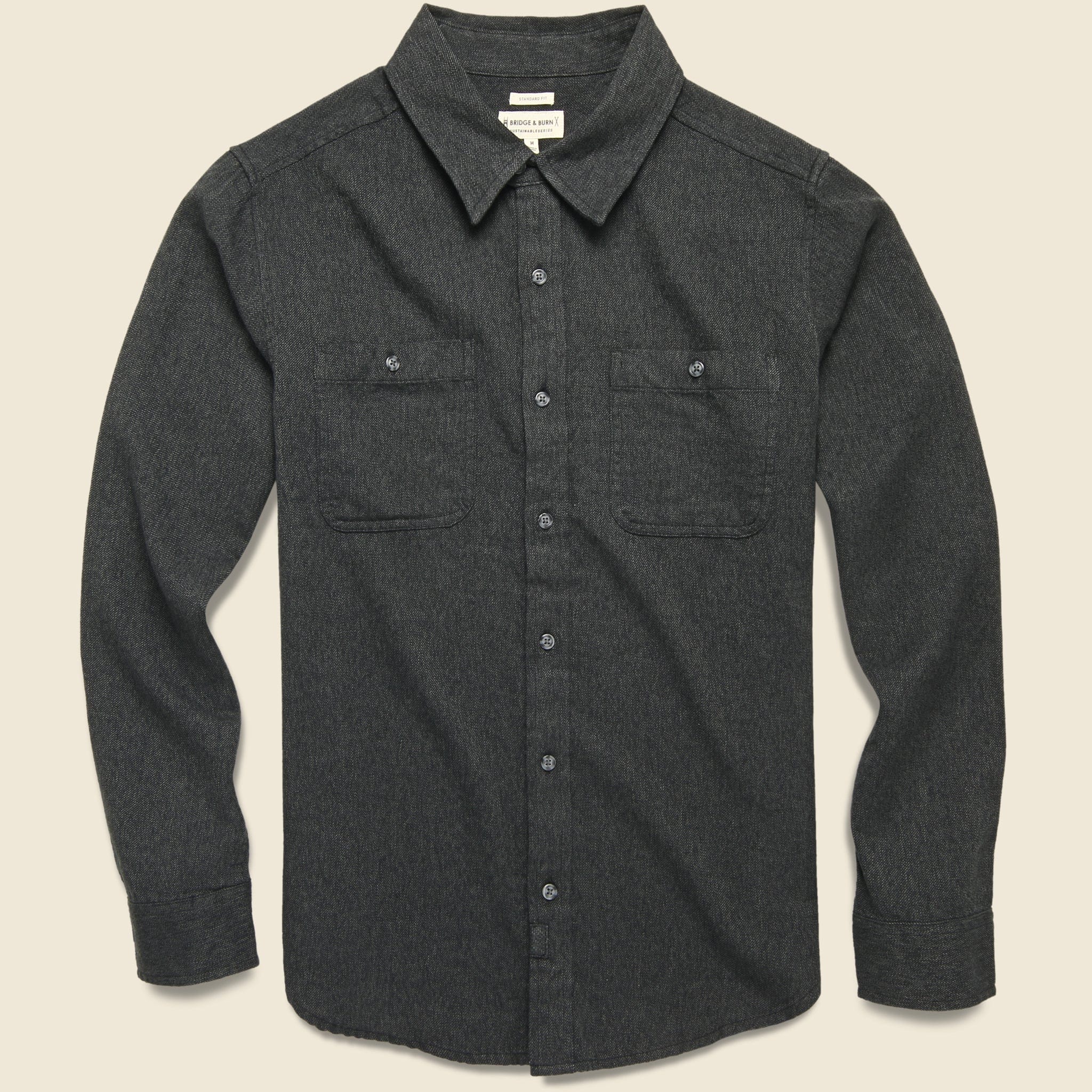 Winslow Flannel - Charcoal - Bridge & Burn - STAG Provisions - Tops - L/S Woven - Solid