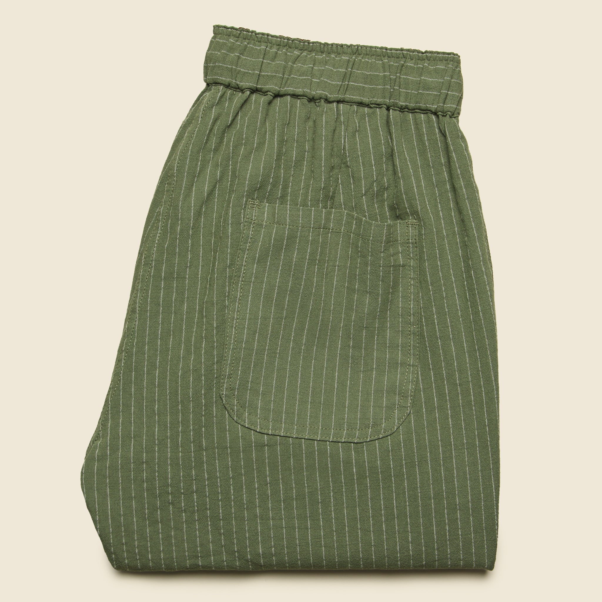 
                          Clipper Drawstring Pant - Olive Pinstripe - Bridge &amp; Burn - STAG Provisions - W - Pants - Twill
                        