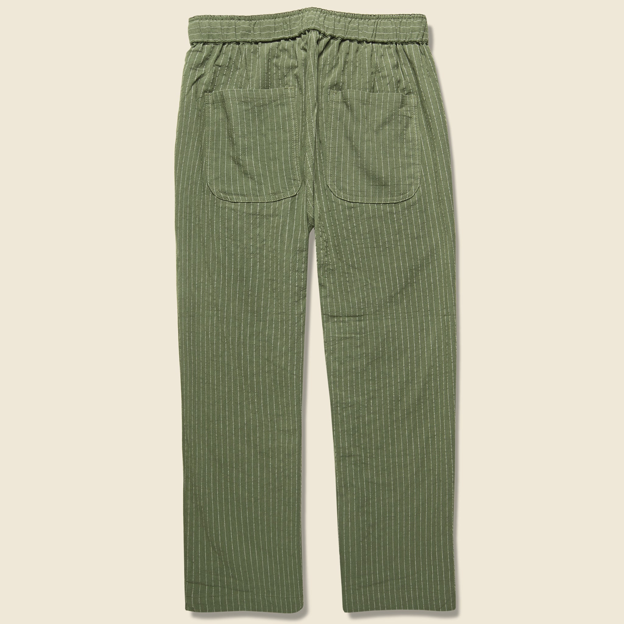 
                          Clipper Drawstring Pant - Olive Pinstripe - Bridge &amp; Burn - STAG Provisions - W - Pants - Twill
                        