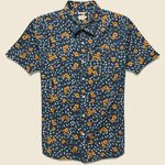 Harbor Shirt - Navy Hibiscus Print - Bridge & Burn - STAG Provisions - Tops - S/S Woven - Other Pattern