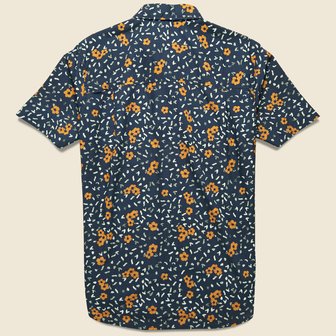 Harbor Shirt - Navy Hibiscus Print - Bridge & Burn - STAG Provisions - Tops - S/S Woven - Other Pattern