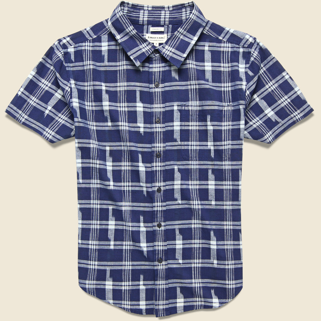 Bridge & Burn Malcom Shirt - Indigo Ikat Plaid
