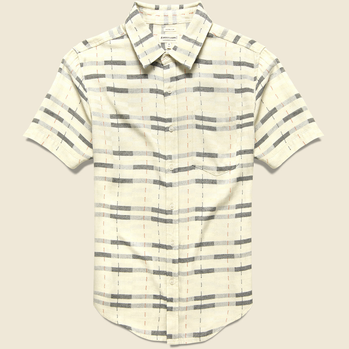 Bridge & Burn Harbor Shirt - Ivory Stripe
