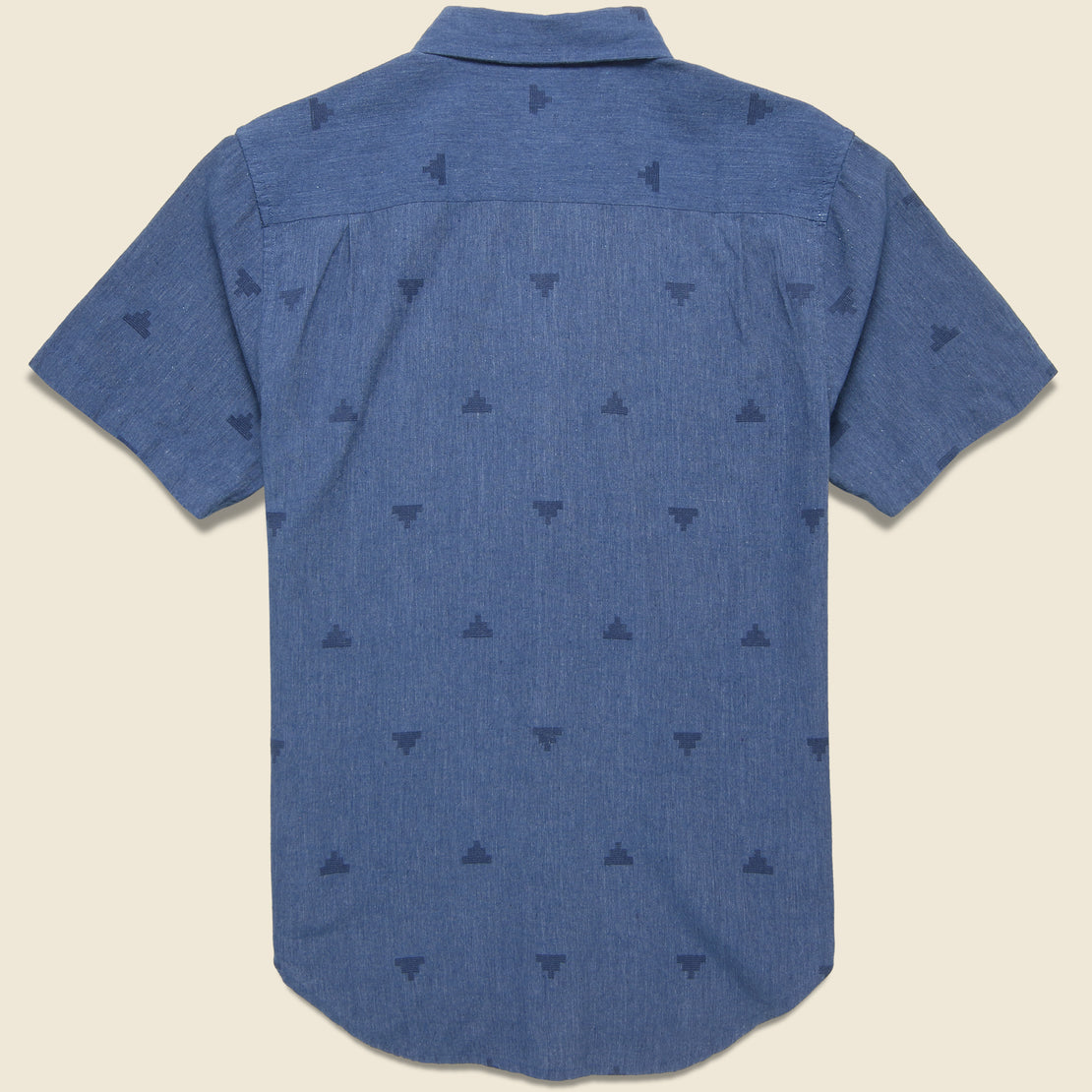 Malcolm Shirt - Navy Fil Coupe Pyramids - Bridge & Burn - STAG Provisions - Tops - S/S Woven - Other Pattern