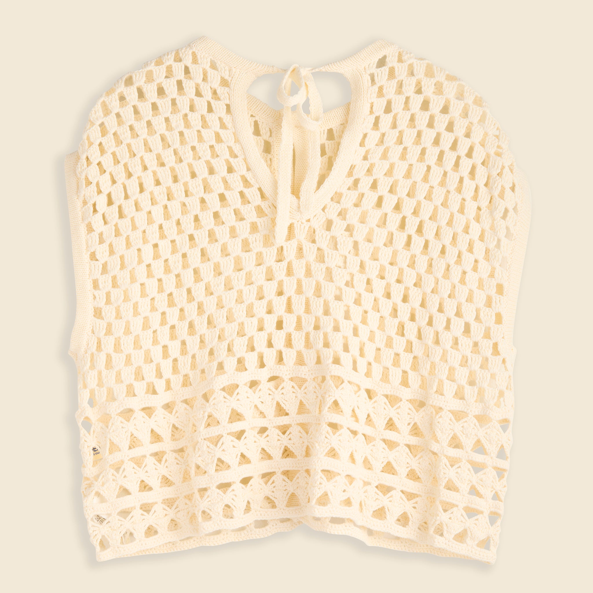 
                          Crocheted Patterned Vest - Off White - BEAMS BOY - STAG Provisions - W - Outerwear - Vest
                        