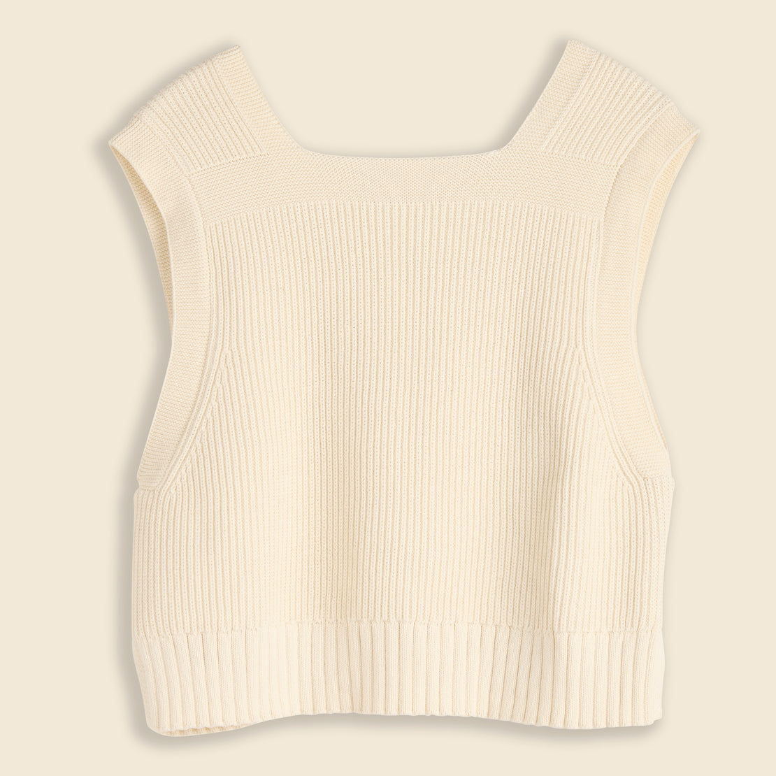 BEAMS BOY SOLO Mil Sweater Vest - Off White