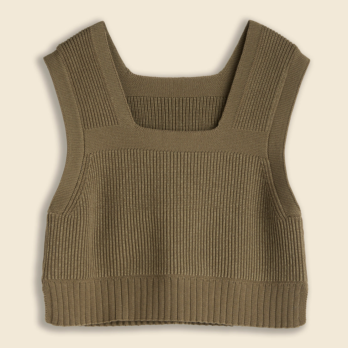 SOLO Mil Sweater Vest - Olive - BEAMS BOY - STAG Provisions - W - Tops - Sleeveless