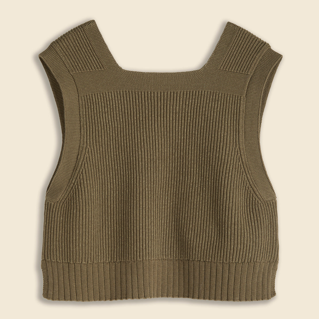BEAMS BOY SOLO Mil Sweater Vest - Olive