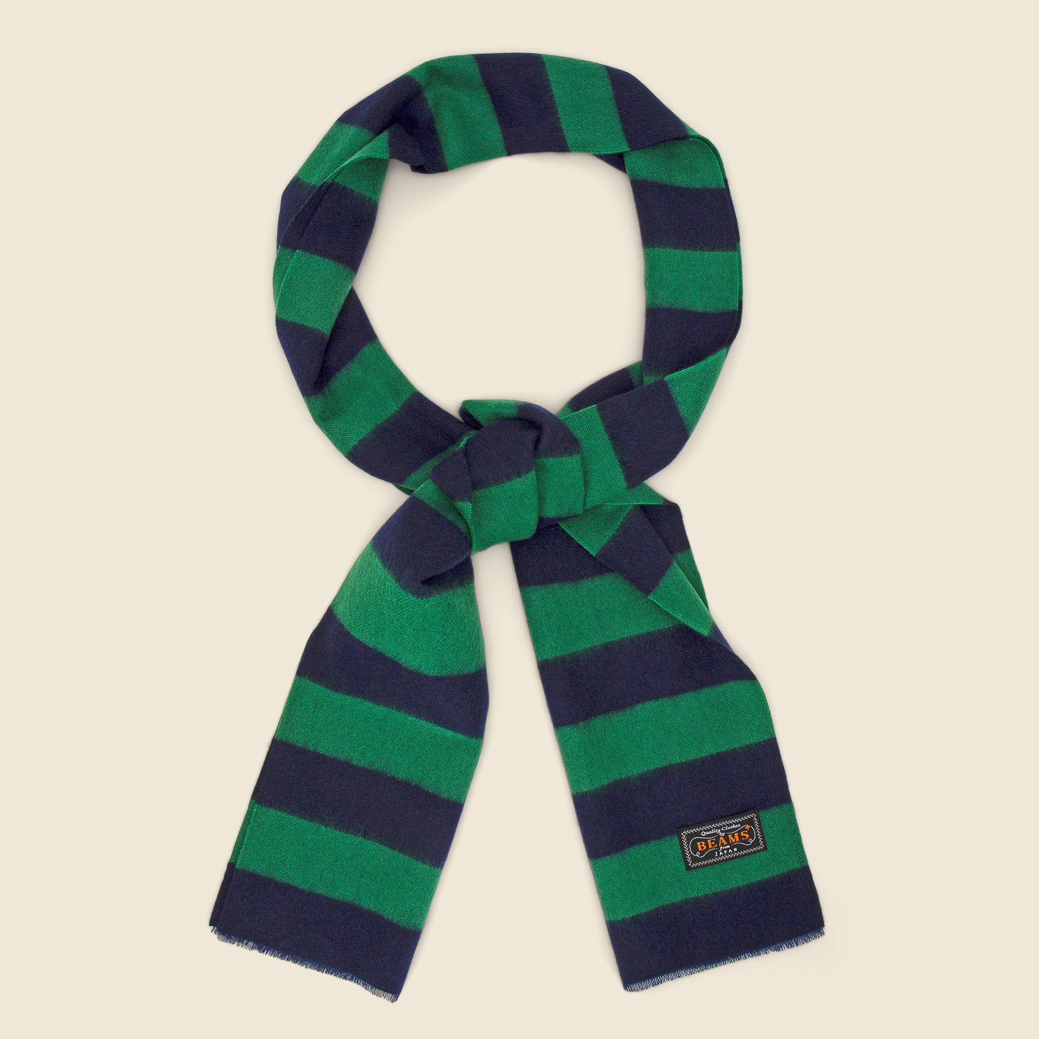 Cashmere Scarf - Green/Navy Stripe - BEAMS+ - STAG Provisions - Accessories - Scarves