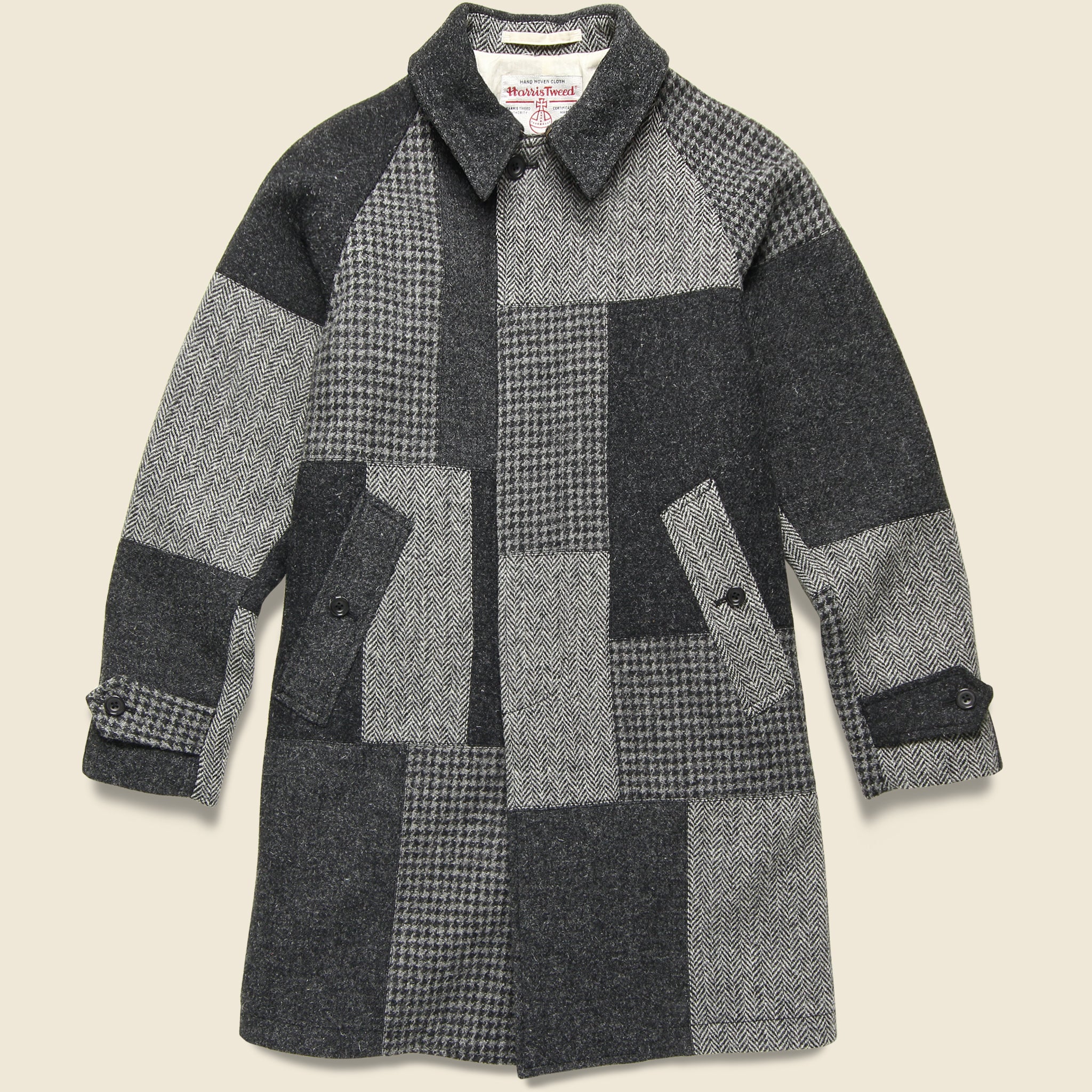 Harris Tweed Patchwork Coat - Grey - BEAMS+ - STAG Provisions - Outerwear - Coat / Jacket