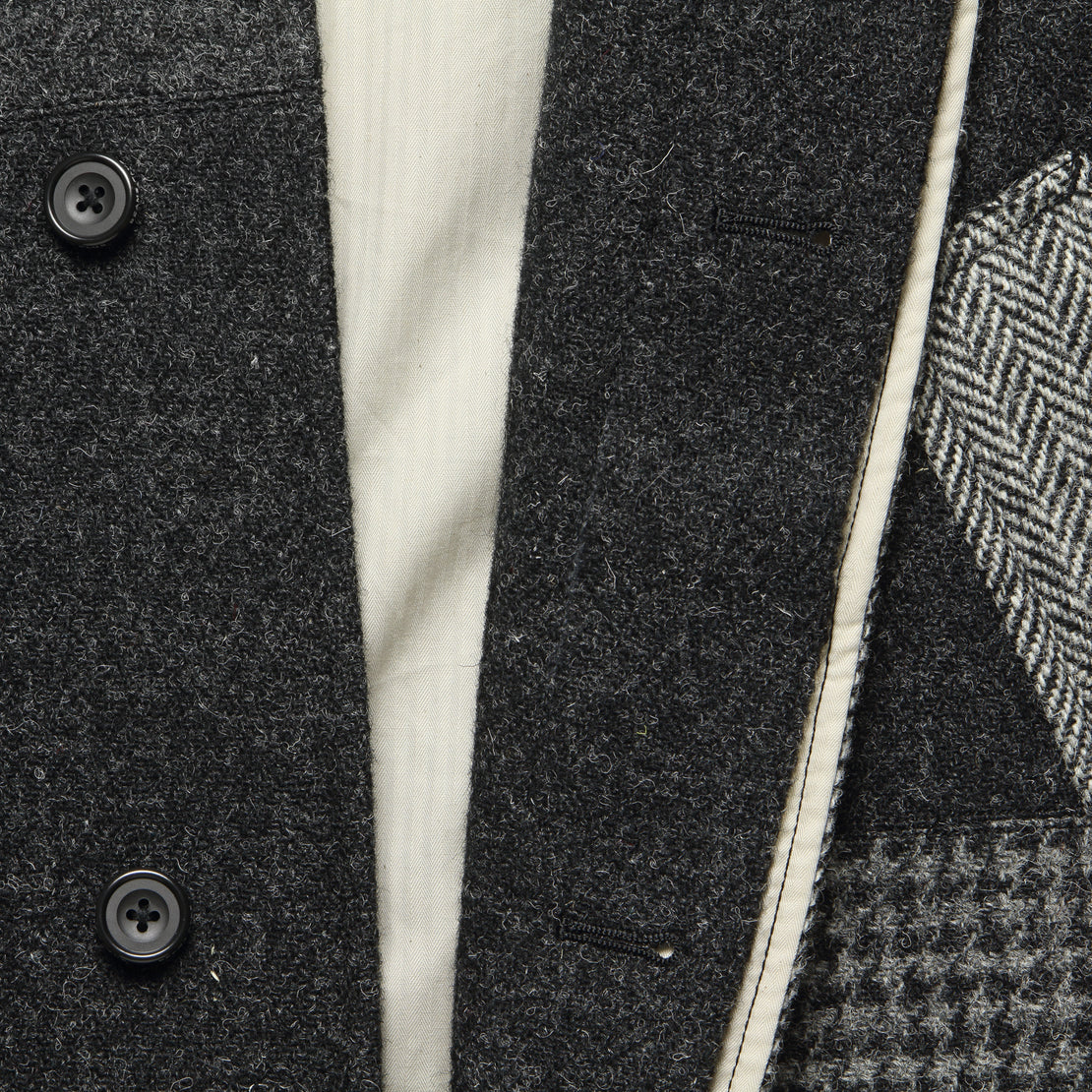 Harris Tweed Patchwork Coat - Grey - BEAMS+ - STAG Provisions - Outerwear - Coat / Jacket