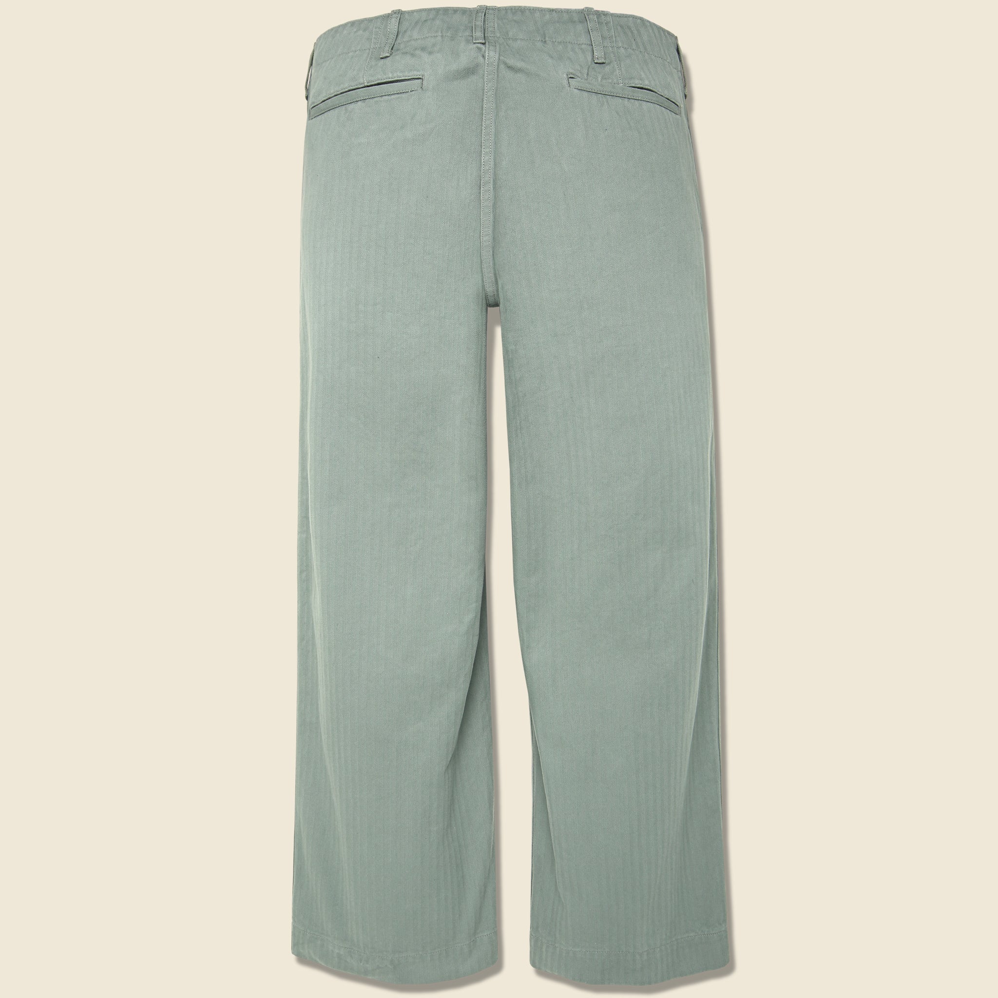 
                          Herringbone Trousers - Sage - BEAMS+ - STAG Provisions - Pants - Twill
                        