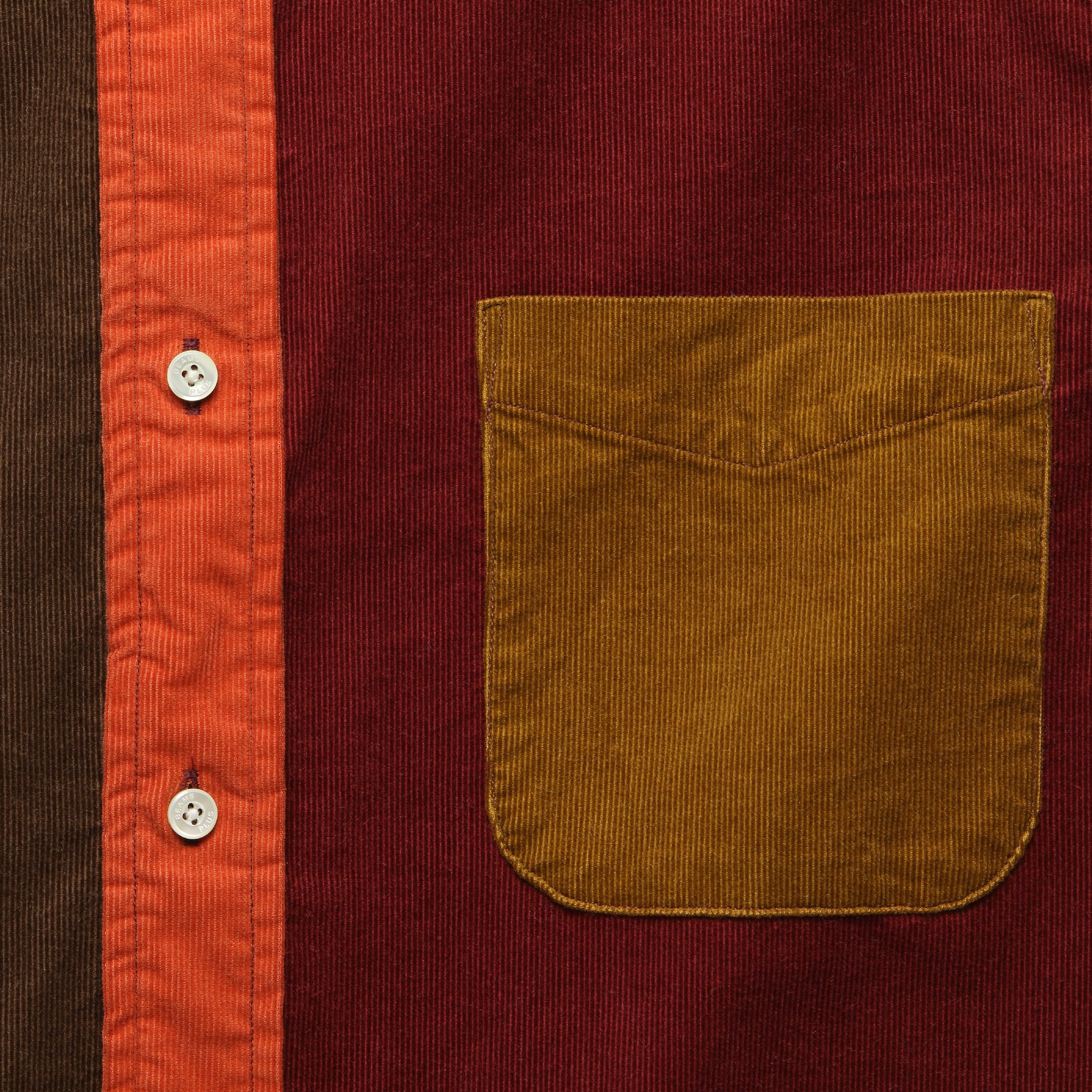 
                          Corduroy Panel Shirt - Golden Brown - BEAMS+ - STAG Provisions - Tops - L/S Woven - Corduroy
                        