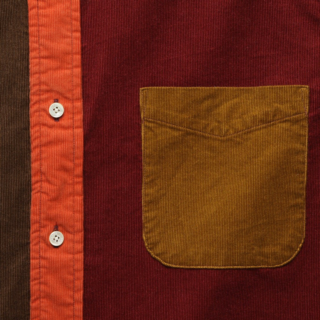 Corduroy Panel Shirt - Golden Brown - BEAMS+ - STAG Provisions - Tops - L/S Woven - Corduroy