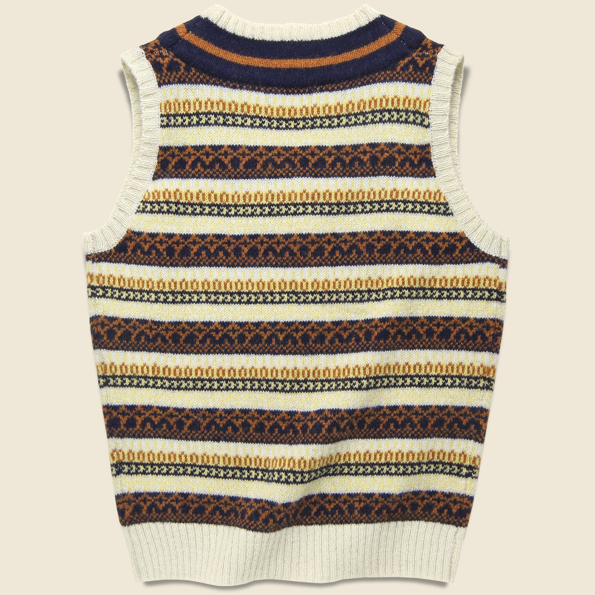 
                          Cricket Sweater Vest - Cream Fair Isle - BEAMS+ - STAG Provisions - Tops - Sweater
                        