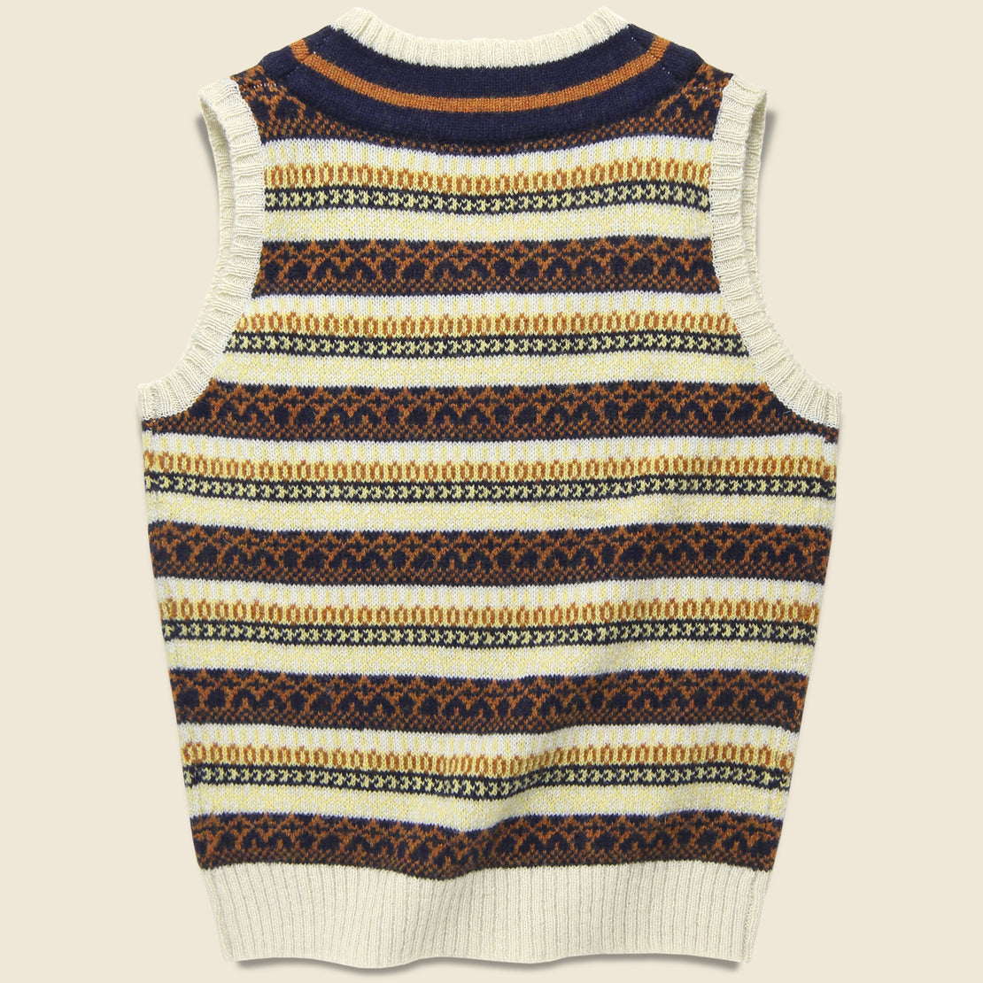 Cricket Sweater Vest - Cream Fair Isle - BEAMS+ - STAG Provisions - Tops - Sweater