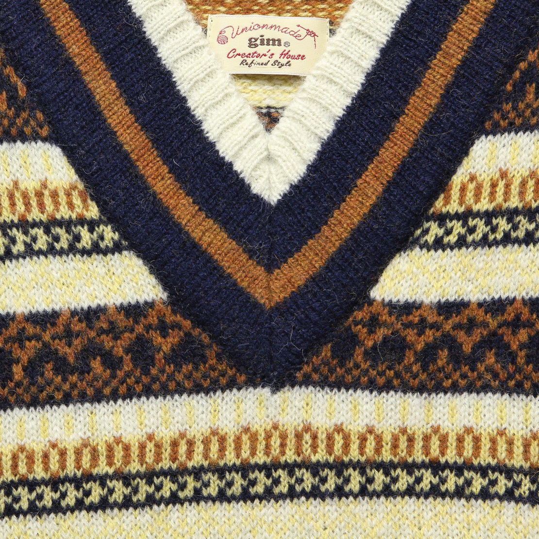 Cricket Sweater Vest - Cream Fair Isle - BEAMS+ - STAG Provisions - Tops - Sweater