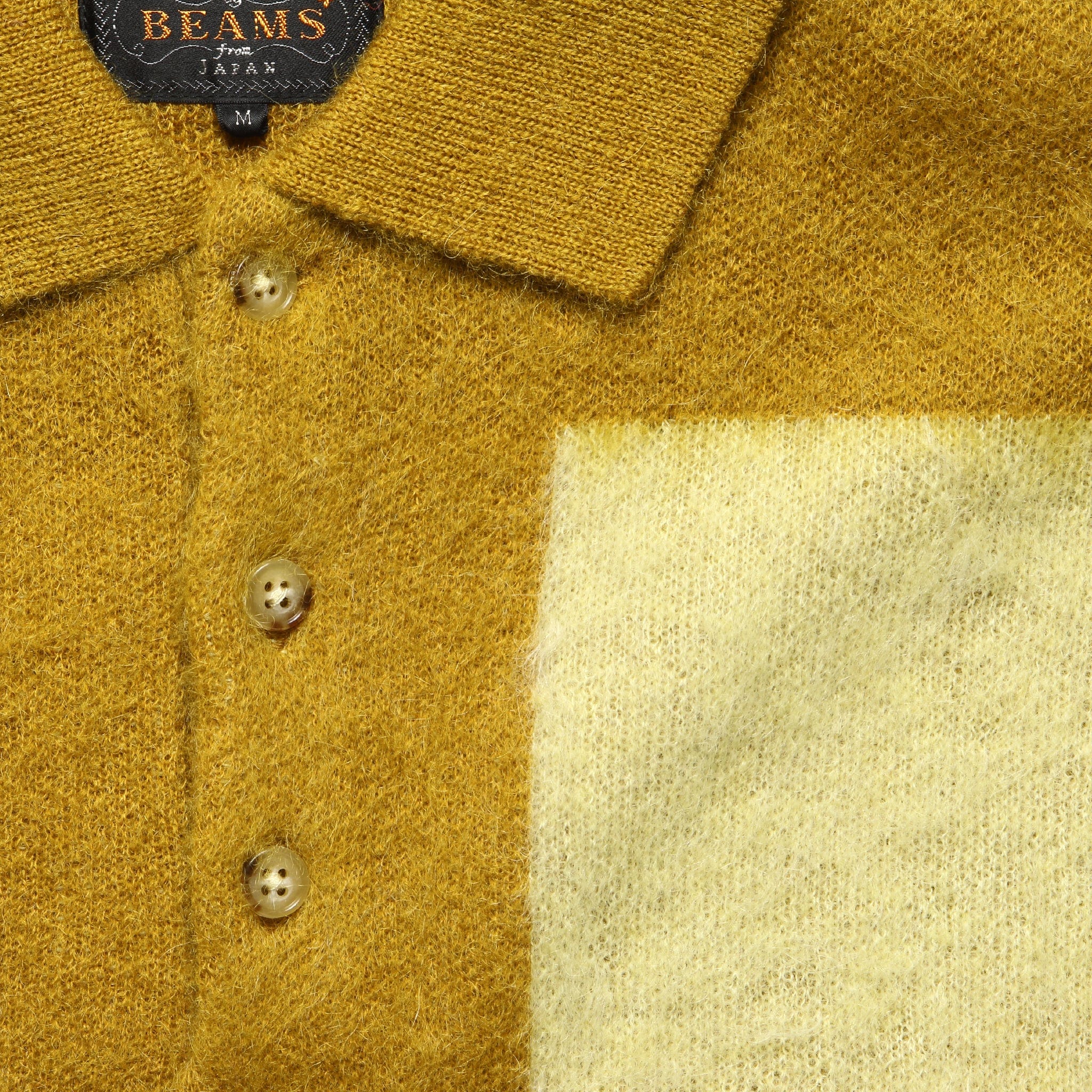 Shaggy Knit  Sweater Polo - Mustard - BEAMS+ - STAG Provisions - Tops - Sweater