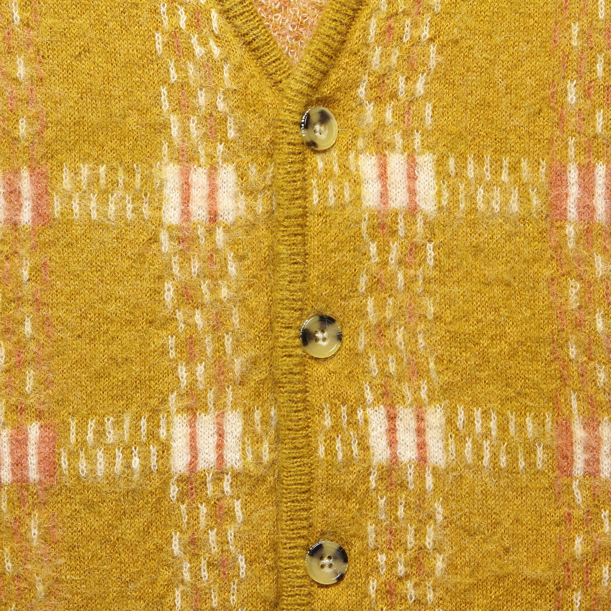 
                          Check Pattern Mohair Cardigan - Mustard - BEAMS+ - STAG Provisions - Tops - Sweater
                        