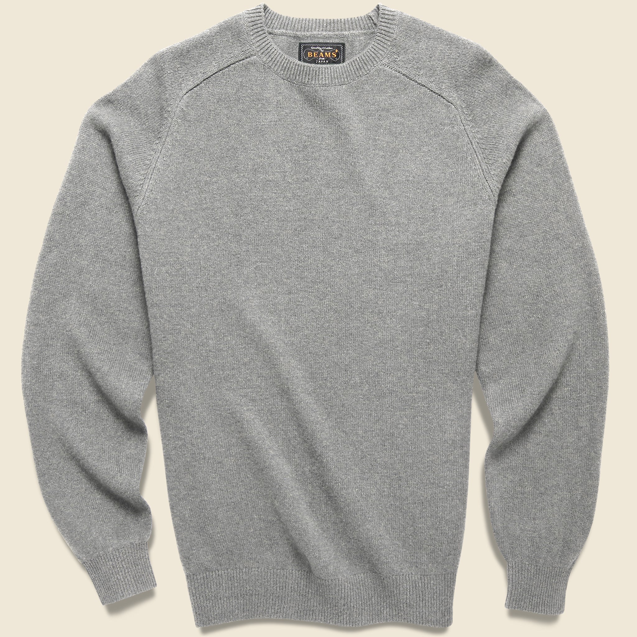Merino Crew Sweater - Grey - BEAMS+ - STAG Provisions - Tops - Sweater