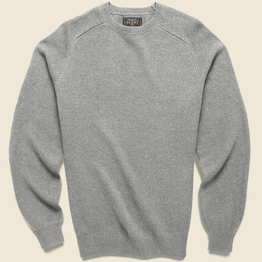 BEAMS+ Merino Crew Sweater - Grey