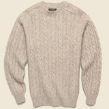 Shaggy Cable Crew Sweater - Taupe - BEAMS+ - STAG Provisions - Tops - Sweater