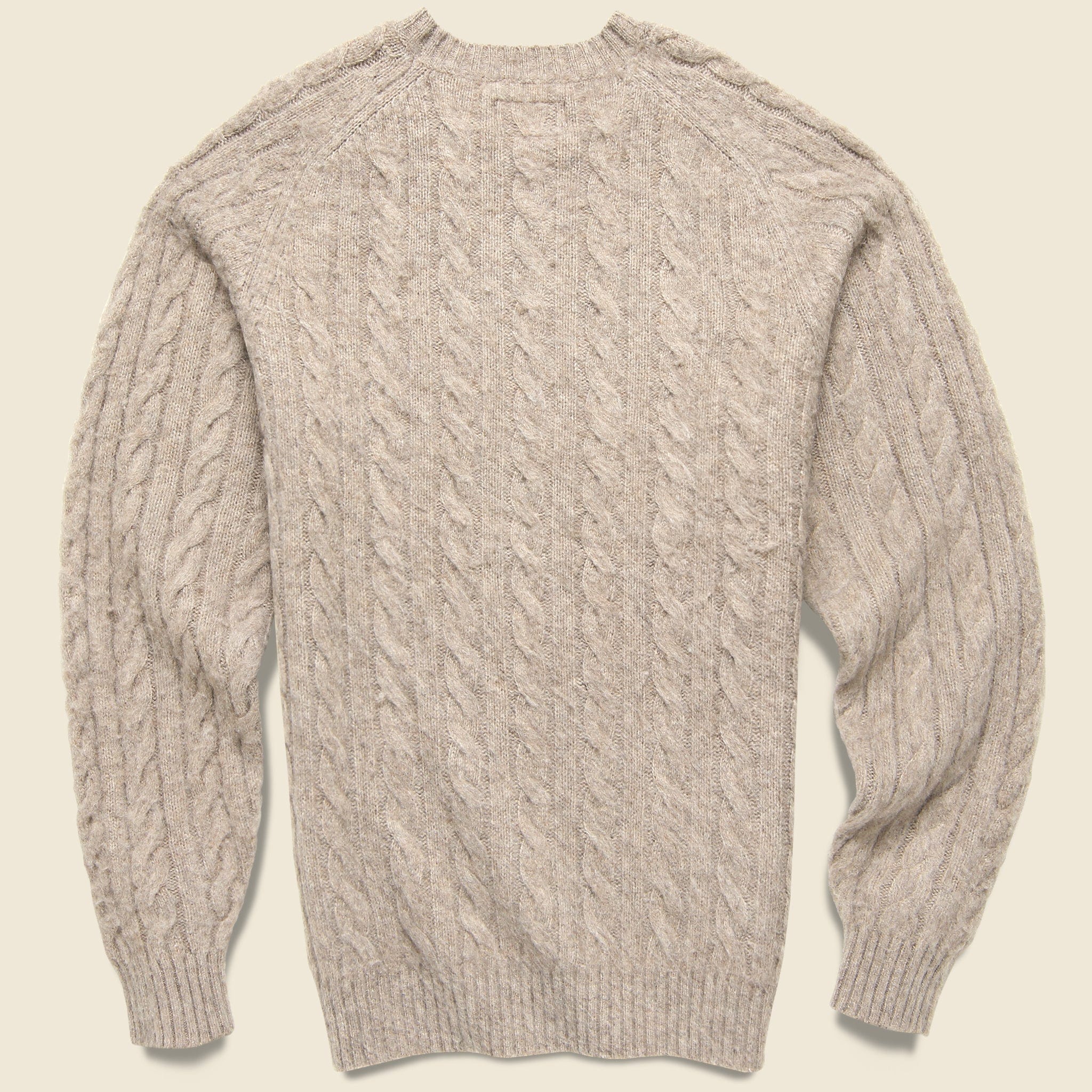 Shaggy Cable Crew Sweater - Taupe - BEAMS+ - STAG Provisions - Tops - Sweater