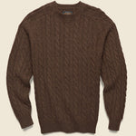 Shaggy Cable Crew Sweater - Brown - BEAMS+ - STAG Provisions - Tops - Sweater