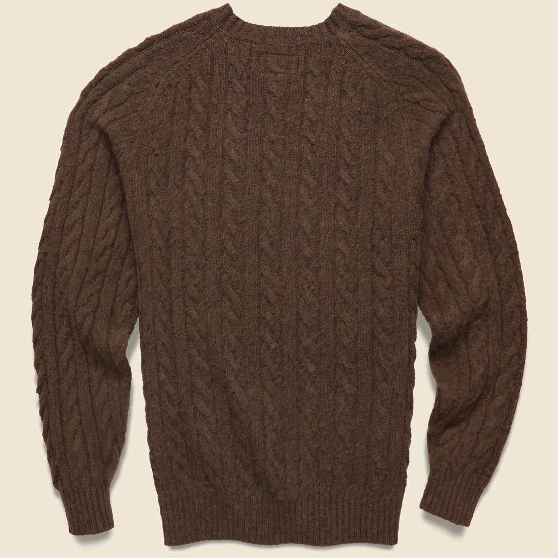 Shaggy Cable Crew Sweater - Brown - BEAMS+ - STAG Provisions - Tops - Sweater