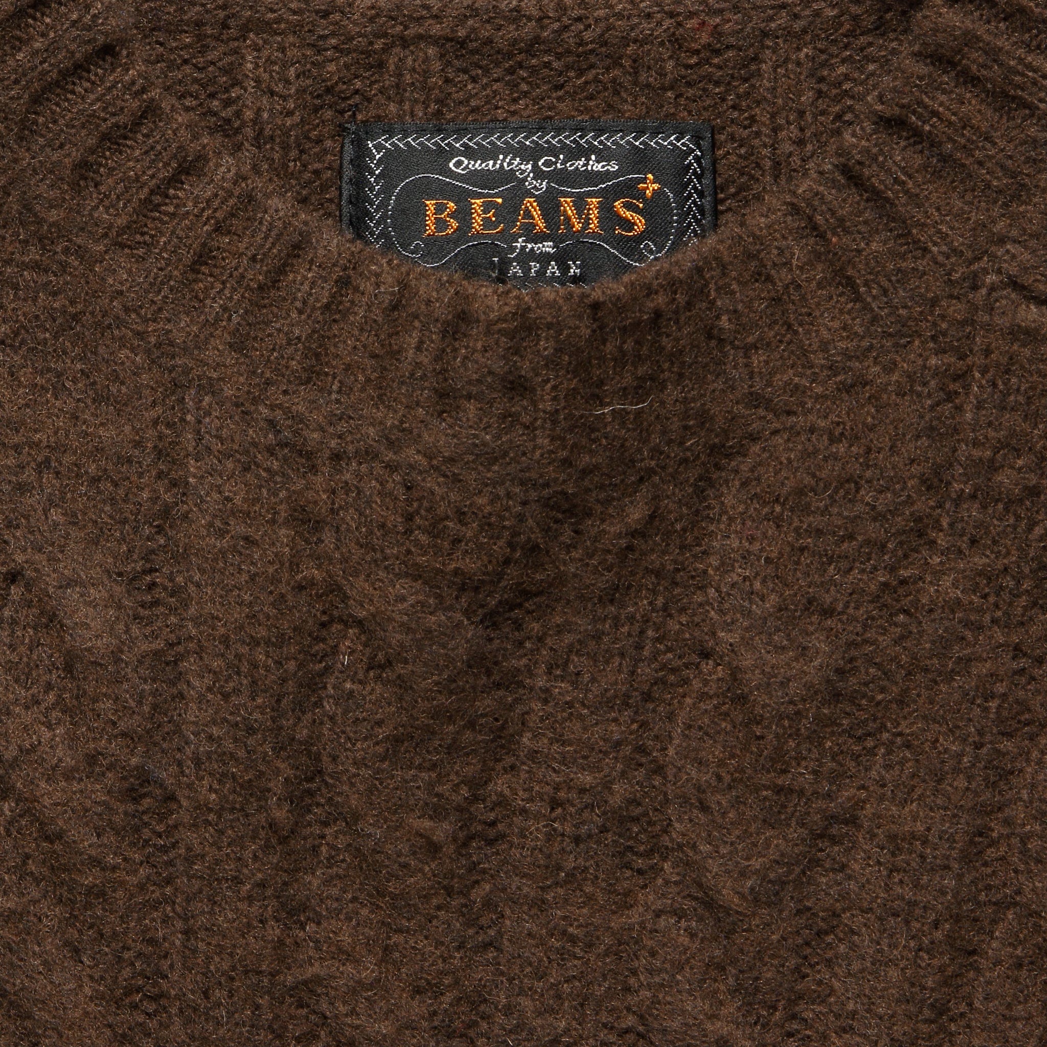 Shaggy Cable Crew Sweater - Brown - BEAMS+ - STAG Provisions - Tops - Sweater