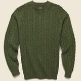 Shaggy Cable Crew Sweater - Olive - BEAMS+ - STAG Provisions - Tops - Sweater