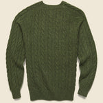 Shaggy Cable Crew Sweater - Olive - BEAMS+ - STAG Provisions - Tops - Sweater
