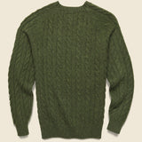 Shaggy Cable Crew Sweater - Olive - BEAMS+ - STAG Provisions - Tops - Sweater