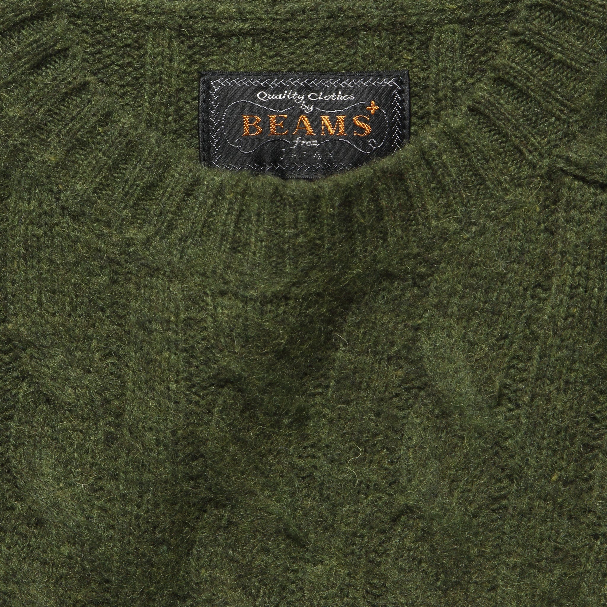 
                          Shaggy Cable Crew Sweater - Olive - BEAMS+ - STAG Provisions - Tops - Sweater
                        