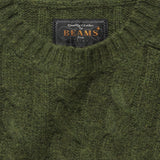 Shaggy Cable Crew Sweater - Olive - BEAMS+ - STAG Provisions - Tops - Sweater