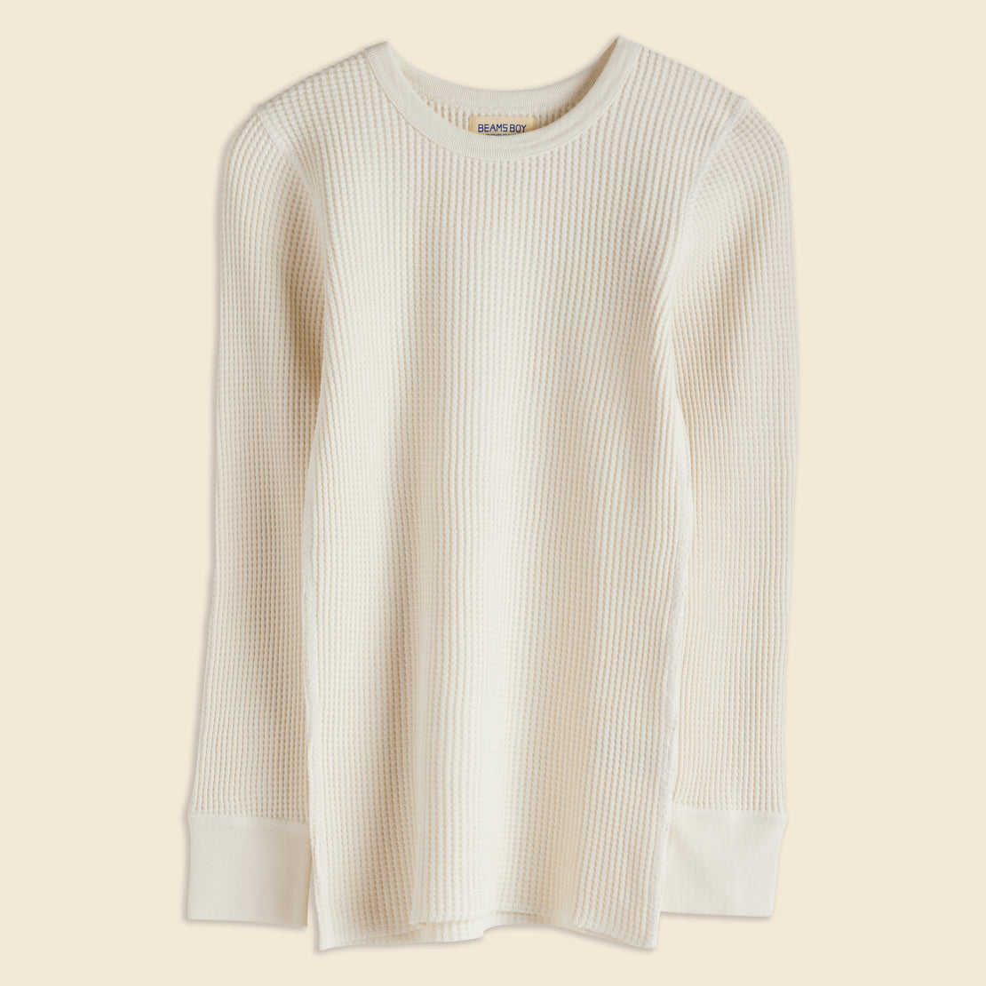 BEAMS BOY Long Sleeve Thermal Pullover - White
