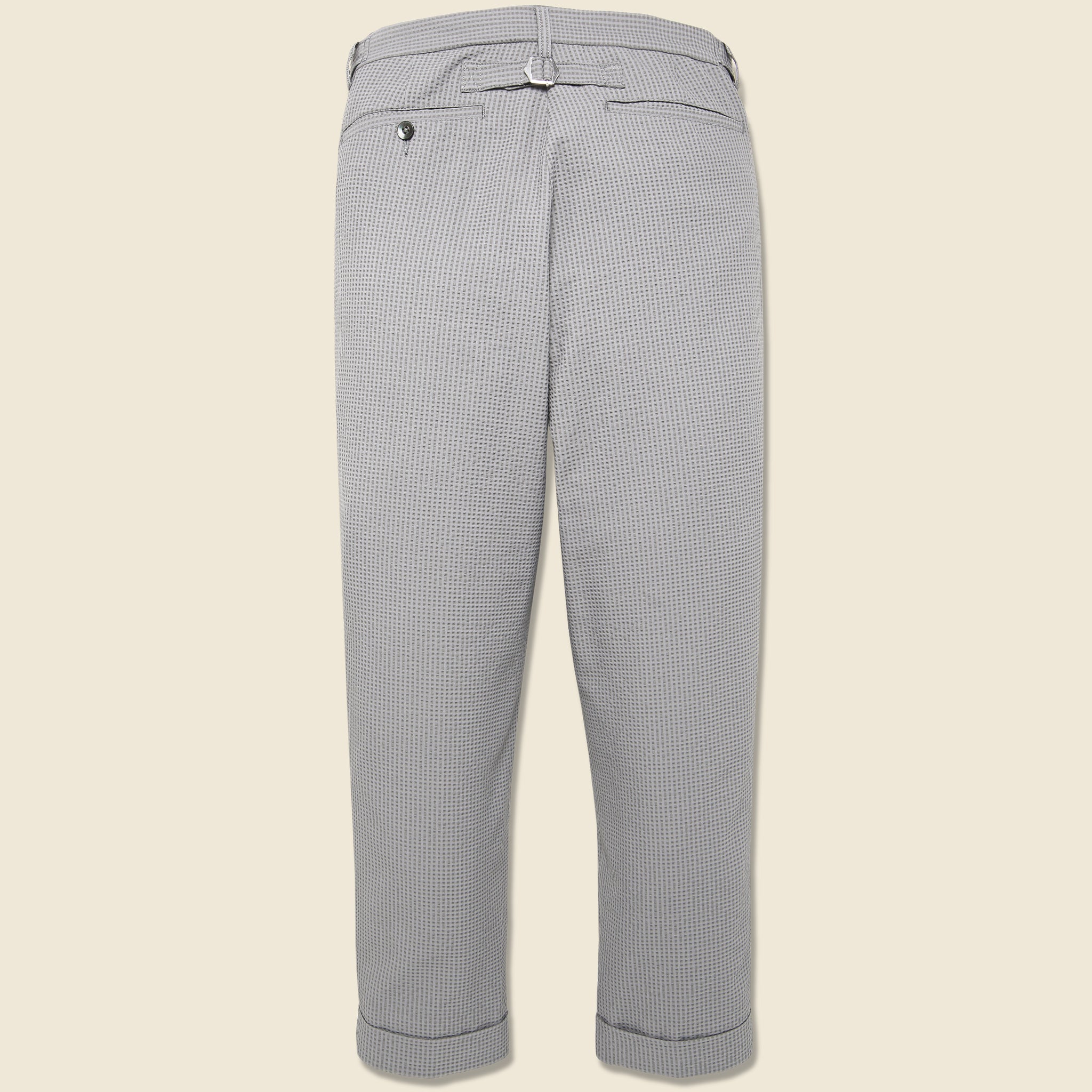 
                          Ankle-Cut Seersucker Ivy Trousers - Grey Stripe - BEAMS + - STAG Provisions - Suiting - Suit Pant
                        