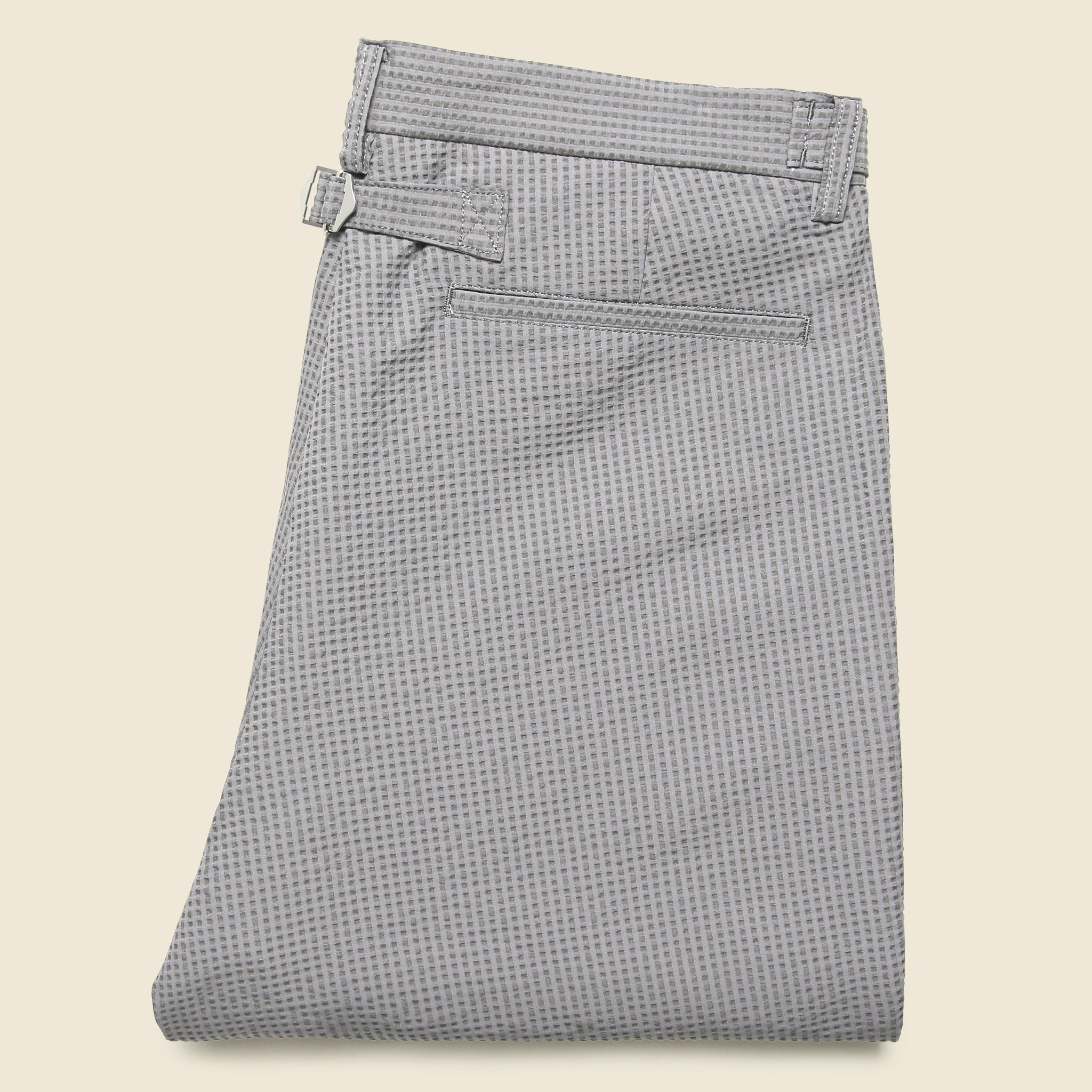 
                          Ankle-Cut Seersucker Ivy Trousers - Grey Stripe - BEAMS + - STAG Provisions - Suiting - Suit Pant
                        