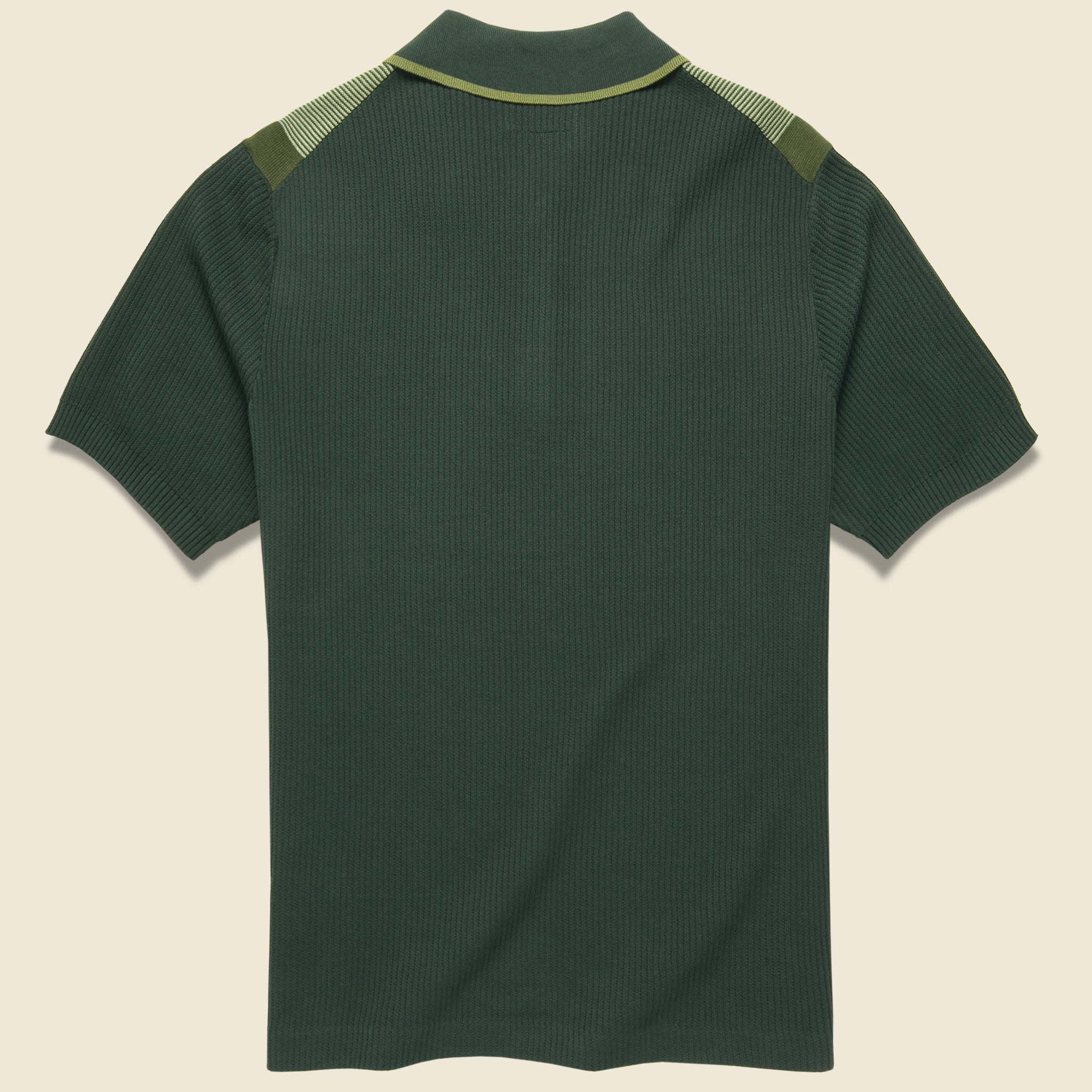 Knit Polo - Green Stripe - BEAMS+ - STAG Provisions - Tops - S/S Knit