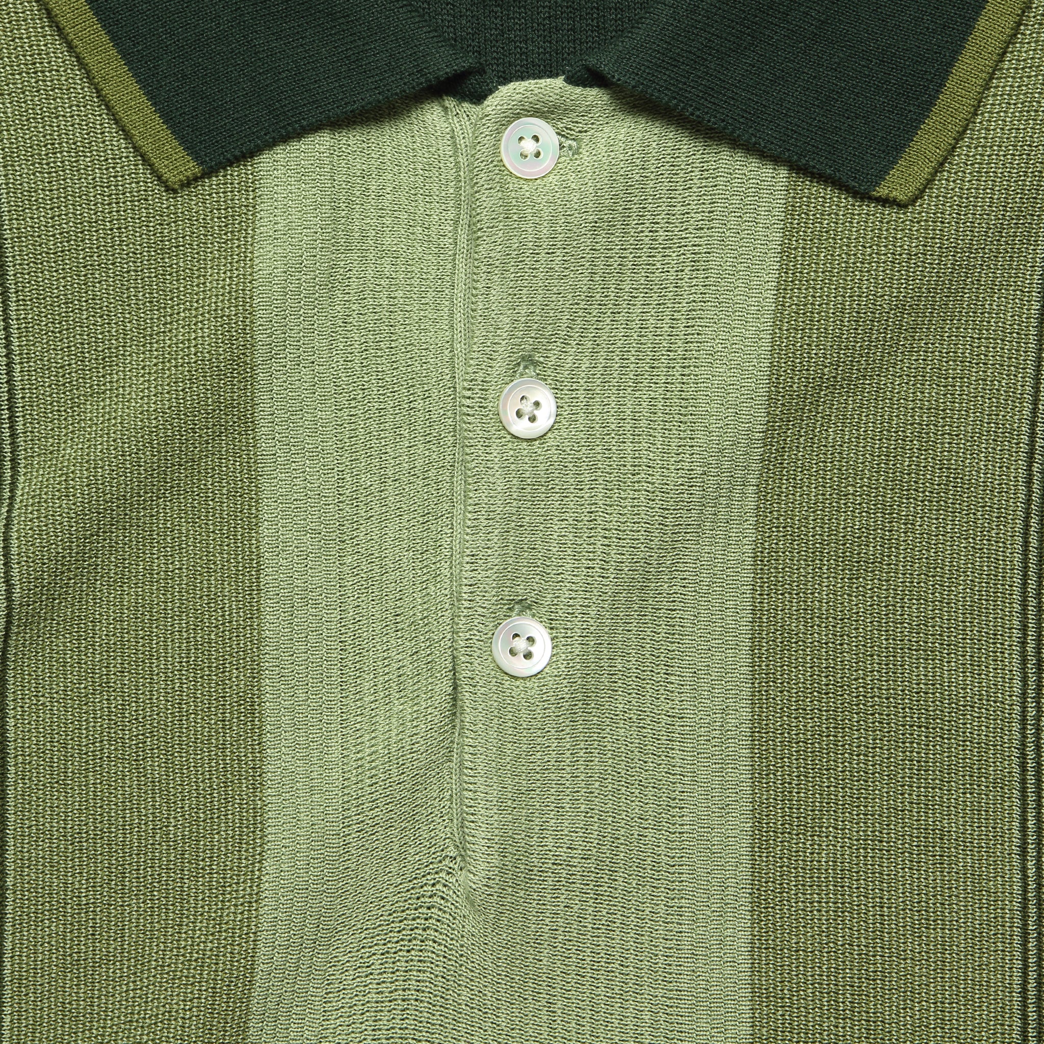 
                          Knit Polo - Green Stripe - BEAMS+ - STAG Provisions - Tops - S/S Knit
                        