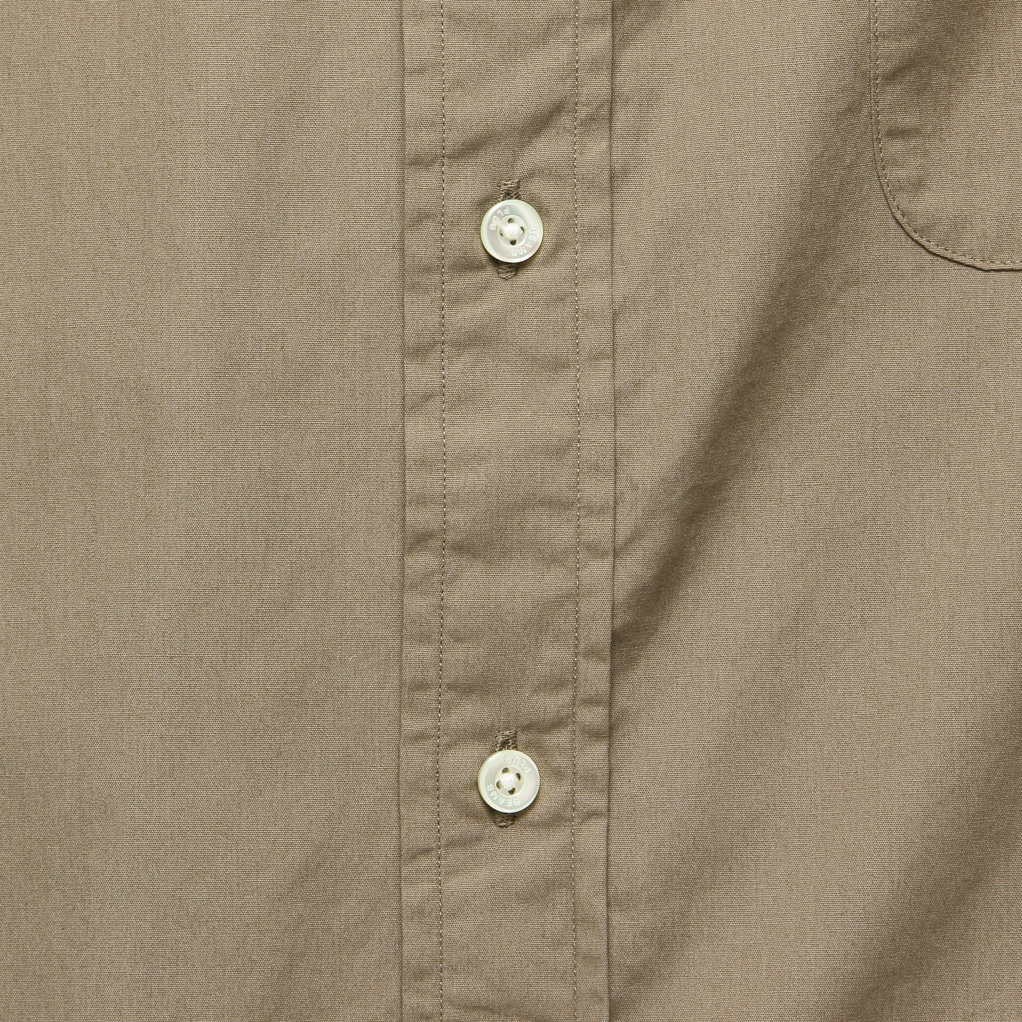 Short Sleeve Broad Cloth Shirt - Beige - BEAMS+ - STAG Provisions - Tops - S/S Woven - Solid