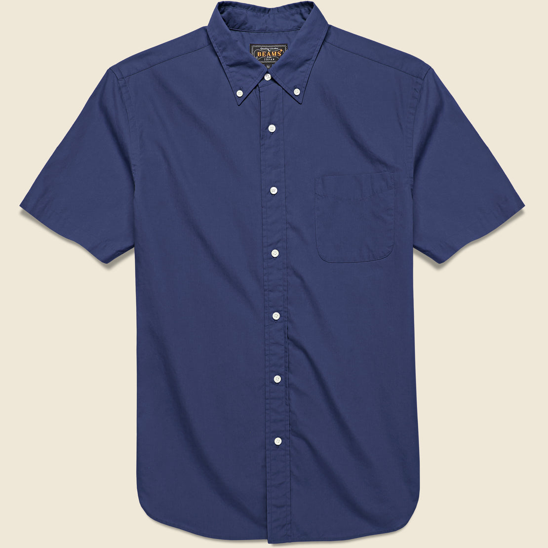 BEAMS+ Short Sleeve Broad Cloth Shirt - Navy