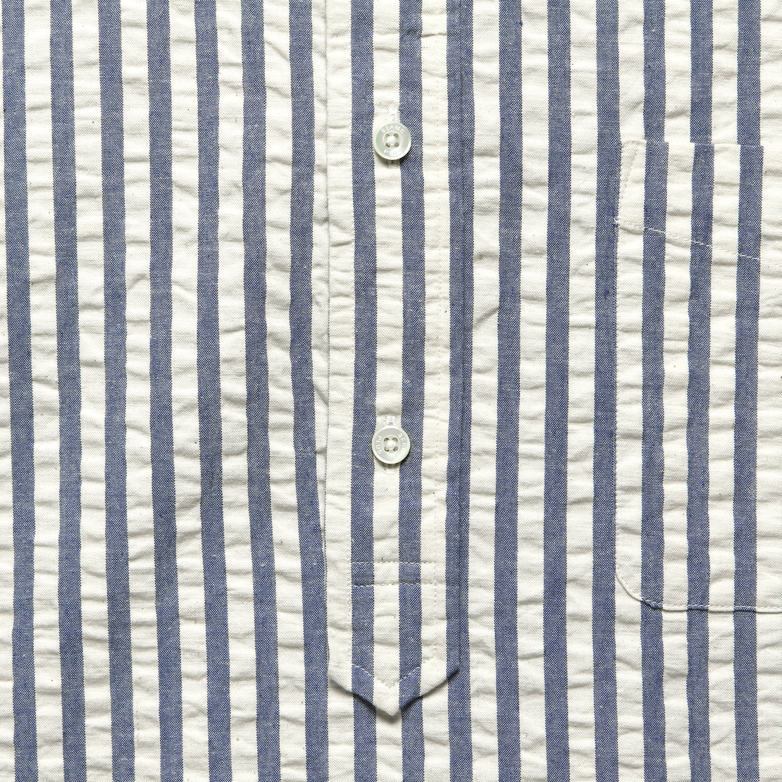 RRL INDIGO STRIPE PULLOVER SHIRTS | oxhides.com