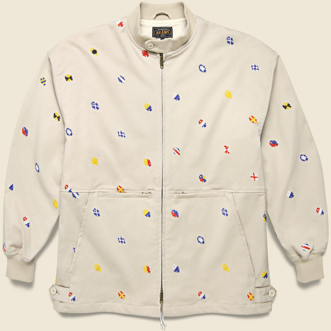 BEAMS+ Embroidered Boat Jacket - Cement/Multi