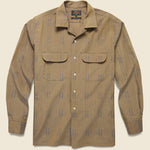 Open Collar T/C Jacquard Chambray Shirt - Khaki - BEAMS+ - STAG Provisions - Tops - L/S Woven - Other Pattern