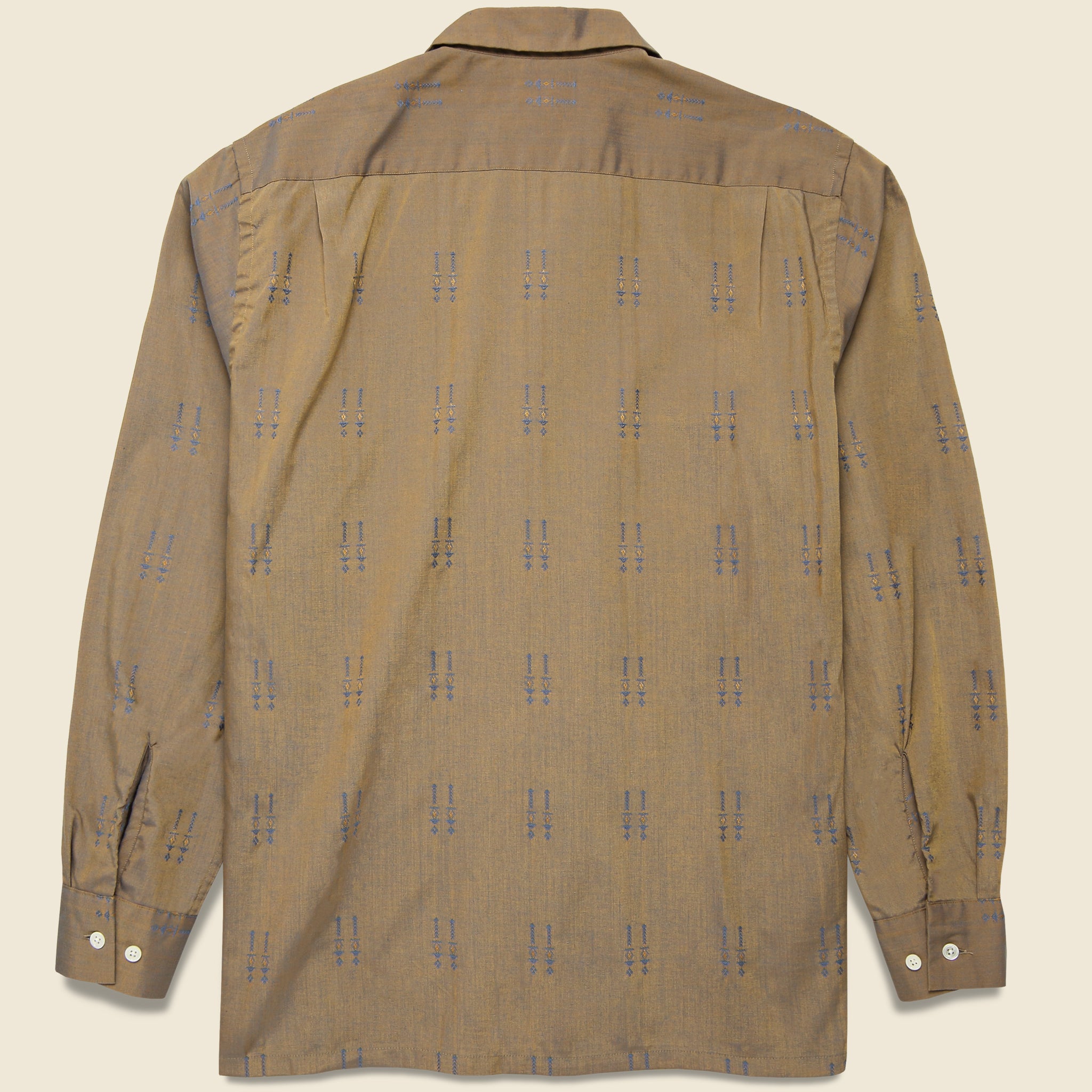 
                          Open Collar T/C Jacquard Chambray Shirt - Khaki - BEAMS+ - STAG Provisions - Tops - L/S Woven - Other Pattern
                        